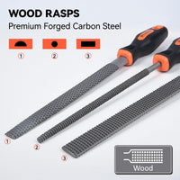 1 x RAW Customer Returns Preciva Wood File Set - 3 Piece High Quality - Flat Rasp, Half Round Rasp and Round Rasp - Working Tools for Wood and Plastic - RRP €16.72