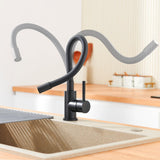 1 x RAW Customer Returns Auralum low-pressure kitchen faucet black, flexible kitchen faucet 3 connections, low-pressure kitchen faucet 360 rotatable, kitchen mixer tap for boiler, sink faucet with high spout - RRP €58.99