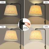 1 x RAW Customer Returns Fortand LED floor lamp dimmable, modern floor lamp living room arc lamp with 3 color temperatures 3000K-6500K stepless brightness, 9W floor lamp with fabric shade reading lamp, rotary and foot switch - RRP €69.99