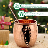 1 x RAW Customer Returns Zap Impex Moscow Mule Copper Mugs - Set of 6 - 100 Handmade Pure Solid Food Grade Copper Mugs - 16 oz High Quality Cocktail Copper Glass - RRP €55.99