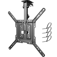 1 x RAW Customer Returns PUTORSEN 23-55 inch TV ceiling mount, swiveling, foldable, height-adjustable ceiling mount for TVs, TV mount for flat roofs or sloping roofs, max. load 20KG, max. VESA 400x400mm - RRP €40.32