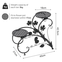 1 x RAW Customer Returns unho flower stand metal, flower staircase flower shelf set of 2, plant shelf for balcony, garden, living room, black - RRP €49.18