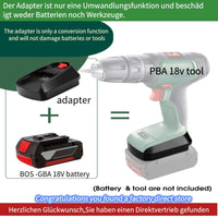 1 x RAW Customer Returns Battery adapter for Bosch battery, convert from Bosch 18V Professional GBA battery to Bosch 18V PBA tool batteries, compatible with Bosch power tools of the PBA series green GBA to PBA battery  - RRP €18.14