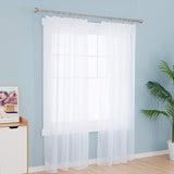 1 x RAW Customer Returns Deconovo Curtains Living Room Voile Curtains with Ruffle Tape for Rail System White 245x140 cm Set of 2 - RRP €20.95