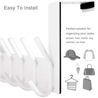 1 x RAW Customer Returns WEBI door hook for hanging, door coat rack with 6 hooks, coat hook door, door hanger, door hook strip inside, 4.5 cm, white - RRP €19.99