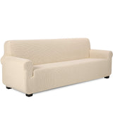 1 x RAW Customer Returns TIANSHU sofa cover 4 seater, stretch spandex couch cover armchair cover elastic anti-slip stretch cover soft fabric, jacquard stretch sofa cover, slipcover for sofa sofa holder beige  - RRP €59.48