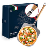 1 x RAW Customer Returns Blumtal pizza peel short with large surface 30.5 x 30.5 cm - practical pizza shovel aluminum - pizza server short handle made of wood 61 cm - pizza peel wood with aluminum handle - RRP €21.6