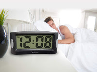 1 x RAW Customer Returns Digital Alarm Clock - Battery Operated, No Frills, Easy to Use, Bedside Alarm Clock, Big Bold Digits, Loud Alarm, Snooze, Adjustable Backlight, Black - RRP €15.08