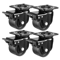 1 x RAW Customer Returns WBD WEIBIDA heavy duty castors 70MM with brake load capacity 2000KG, low center of gravity black nylon furniture castors heavy duty, extra wide nylon castors large for furniture, workbenches and industrial, 4 pack - RRP €74.99