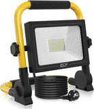 1 x RAW Customer Returns CLV LED construction spotlight 60W, 5200LM work light spotlight IP66 waterproof portable work light 6500K cold white construction spotlight for workshop construction site garage outdoor lighting for camping - RRP €33.26