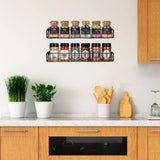 3 x RAW Customer Returns Vidor Metal Spice Rack - Set of 4 Kitchen Shelves Wall Hanging Self-Adhesive Spice Rack No Drilling Required for Kitchen Shelf, Cupboard Insert, Organizer, Bathroom Shelf, 35 x 8 x 5.3 cm, Black - RRP €66.54