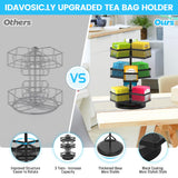 1 x RAW Customer Returns iDavosic.ly Metal Tea Bag Holder, Rotating Tea Boxes for Tea Bags, Large Tea Box with 9 Compartments, Tea Rack, Tea Bag Storage Box, Tea Organizer for 108 Tea Bags Black  - RRP €30.24