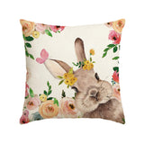 1 x Brand New Artoid Mode Easter Bunny Cushion Cover Floral Pattern 45x45cm Spring Seasonal Sofa Living Room Decoration - RRP €22.8