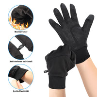 2 x Brand New ioutdoor Gloves Men Women, Cycling Gloves, Running Gloves Thin Touchscreen Windproof Waterproof Sports Gloves, Warm Winter Gloves Anti-Slip Full Finger Black-M  - RRP €24.2