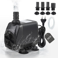 1 x RAW Customer Returns EXLECO Aquarium Pump Submersible Pumps Feed Pump 2000L H 38W Water Pump Fountain Pump Filter Pump Ultra Quiet Fountain Pump with 2M Cable 4 Nozzle Hose Plug for Aquarium Fountain Rockery - RRP €26.11