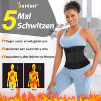 1 x RAW Customer Returns Junlan Tummy Control Corset Women s Tummy Control Sweat Belt for Weight Loss Waist Trainer Women s Neoprene Sauna Fitness Belt Black, M  - RRP €26.21