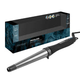 1 x RAW Customer Returns REVAMP Progloss Big Hot Wand, Conical Ceramic Curling Iron with Ionic Technology for Defined Waves and Curls, Infused with Protective Oils, Diameter 32-19 mm, Temperature 120 C-210 C, Black - RRP €39.67