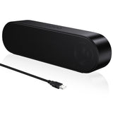 1 x RAW Customer Returns ZETIY PC Speakers, USB Portable Computer Speakers Mini Soundbar with 3D Surround Stereo for Notebook, PC, Laptop, Desktop - Plug and Play Black  - RRP €19.98