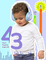 1 x RAW Customer Returns iClever Bluetooth headphones for kids with LED lights, 74 85 94dB volume limit, 43 hours playtime, stereo sound, Type-C, AUX cable, Bluetooth 5.3 children s headphones for tablet travel - RRP €22.99