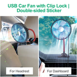 1 x RAW Customer Returns Ymenow Car Fan, 5V USB Fan Mini Fan Double Fan Car Fan with 3 Air Volume Settings 360 Degree Rotatable for Car Van SUV RV Boat - Ideal for Drivers - RRP €26.44