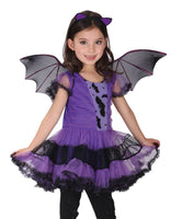 1 x Brand New Licus Bat Costume Girls Halloween Costume Tutu Dress Carnival Cosplay Costume Dress with Detachable Witch Broom Purple 10-12 Years - RRP €21.99