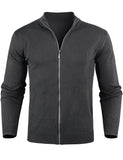 1 x RAW Customer Returns iClosam men s cardigan, fine knit with stand-up collar and zipper, anthracite, XL - RRP €30.73