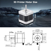 1 x RAW Customer Returns GEEETECH 3D printer motors, stepper motor 3D printer, 42 x 40 mm, 2 phases, 40 Ncm, 1.68 A, 1.8 degrees, 4 wires with 0.7 m cable and connector for 3D printer, CNC machine - RRP €16.72