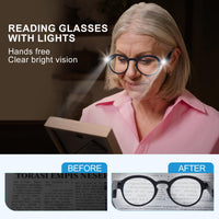 1 x RAW Customer Returns OuShiun LED Light Reading Glasses Rechargeable Smart Glasses for Work Reading for Men Women Seniors Anti Blue Light Glasses 1.5X  - RRP €58.8