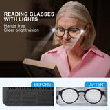 1 x RAW Customer Returns OuShiun LED Light Reading Glasses Rechargeable Smart Glasses for Work Reading for Men Women Seniors Anti Blue Light Glasses 1.5X  - RRP €58.8