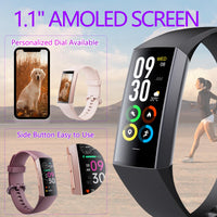 1 x RAW Customer Returns Activity Tracker for Men and Women, 1.1 inch AMOLED Display Fitness Watch with Heart Rate, Blood Pressure, Sleep Monitor, Calorie Counter, Pedometer, Android and iPhone Purple 1  - RRP €38.84