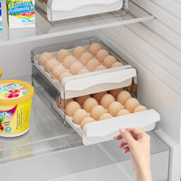 5 x Brand New HZE Egg Container for Refrigerator, Push-Pull Egg Storage, Double-Tier Refrigerator Organizer Eggs, 32 Grid Egg Organizer Refrigerator, White Kitchen Refrigerator Egg Organizer - RRP €99.95