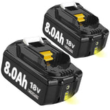 1 x RAW Customer Returns 2 pieces 8.0Ah replacement battery for Makita 18V BL1860B BL1860 BL1850 BL1840 BL1860B BL1830 BL1815 BL1845 BL1860B 194205-3 LXT-400 - RRP €56.46