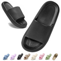 1 x RAW Customer Returns IDEINER flip flops women original men summer sandals cozy slides cloud shoes cloud bathing shoes slippers soft thick sole non-slip rubber house slippers black size EU 40 41 - RRP €17.92