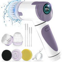 1 x RAW Customer Returns Electric cleaning brushes with 5 replaceable brush heads and 2 adjustable speeds, cordless handheld cleaning brush for cleaning bathroom and kitchen - RRP €34.14