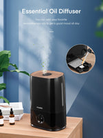 1 x RAW Customer Returns FOHERE Humidifier for Bedroom Large Room, 5L Cool Mist Ultrasonic Humidifier for Plants and Baby, Lasts 40 Hours, Essential Oil Compartment, Ultra Quiet, and Auto-Off, Black - RRP €39.98