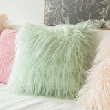 2 x Brand New MIULEE set of 2 cushion covers decorative cushions cuddly cushions faux fur fluffy fur cushions decorative cushions sofa cushions cushion cover plush cushions fur look for sofa living room 45 x 45 cm green - RRP €44.36