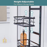 1 x RAW Customer Returns Golden Bell hanging shower shelf, shower basket without drilling, adjustable shower shelf hanging 3 levels above the door glass wall for bathroom, black - RRP €33.99