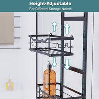 2 x RAW Customer Returns Golden Bell Hanging Shower Shelf Shower Basket No Drilling Adjustable Shower Shelf Hanging 3 Tier Above Door Glass Wall for Bathroom Black - RRP €60.48