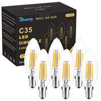 2 x RAW Customer Returns Blewandy E14 candle LED lamp, 4W dimmable light bulb replaces 40W halogen lamp, 400 lumen 2700K warm white, high color rendering, 6 pack E14 bulb classic for chandeliers - RRP €35.98