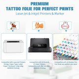 1 x RAW Customer Returns Temporary Tattoo Paper for Printing, Tattoo Transfer Foil A4X5 Sheet Transparent Tattoo Transfer Paper Friendly DIY Tattoo Foil for Inkjet Printer Laser Printer Children Adults - RRP €14.57