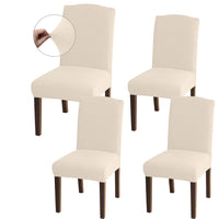 1 x RAW Customer Returns Granbest High Stretch Chair Covers, Universal Fit Jacquard Dining Chair Covers, Removable Chair Protectors for Dining Room, Kitchen, Restaurant and Hotel Set of 4, Beige  - RRP €27.22