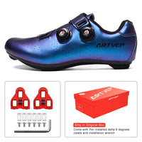 1 x RAW Customer Returns Men s Cycling Shoes Road Bike Shoes Compatible with SPD and Delta Pedal Lock Breathable Non-Slip Peloton Bicycle Shoes Blue 275 - RRP €59.99