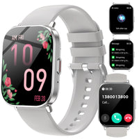 1 x RAW Customer Returns Fitonus Smart Watch for Women and Men with Calls, 2.01 HD Smartwatch with Voice Assistant 120 Sports Sleep Monitor Heart Rate Monitor, IP68 Waterproof Sports Watch for Android iOS, Silver - RRP €19.82