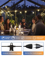 1 x RAW Customer Returns 30M outdoor fairy lights, LED fairy lights outdoor power with 50 2 warm white ST38 shatter-proof bulbs, IP65 waterproof outdoor fairy lights for garden terrace weddings parties bistro balcony - RRP €69.99