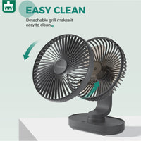 1 x RAW Customer Returns OCOOPA Fan Automatic Oscillating Quiet 30db, 4000mAh Battery and USB Table Fan with Strong Airflow, 4 Speeds Portable Small Fan for Office, Home and Outdoor - RRP €31.46