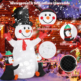 1 x RAW Customer Returns 180cm Inflatable Decoration Christmas Decoration, Victop Christmas Snowman Outdoor Decorations with Rotating Snow LED Light and 2 Penguins, for Holiday Party, Christmas Garden Party Decoration - RRP €26.4