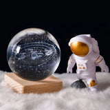 2 x RAW Customer Returns 3D Crystal Ball Night Light, USB 3D Solar System Planets Crystal Ball Night Light Creative Night Scene Astronomy LED Ball Lamp, With Wooden Base, 3D Solar System Crystal Ball, Valentine s Day Gifts - RRP €32.24