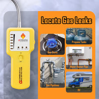 1 x RAW Customer Returns gas detector gas leak detector for detecting flammable gas such as methane, propane, butane, liquefied petroleum gas, liquefied natural gas etc. Flexible sensor probe. Audible and visual alarm - RRP €27.99