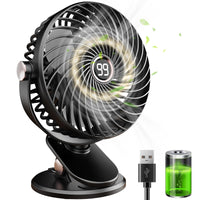 1 x RAW Customer Returns Table fan USB fan small 6000mAh battery fan quiet mini table fans, clip fan 5 speeds 720 rotation, small fan for home office camping black  - RRP €20.16