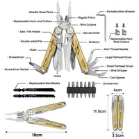 1 x RAW Customer Returns BIBURY Multitools, Multi Tool Foldable Pliers with Improved Scissors and Screwdriver, Stainless Steel with Nylon Bag, Ideal for Outdoor, Hiking Gift for Dad Men Christmas Gifts Father s Day - RRP €53.26